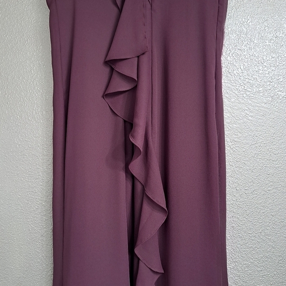 Vintage Eggplant Maxi Dress With Flutter Sleeves   Size 14 - Picture 9 of 14